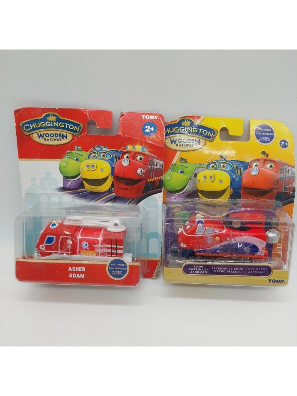 Tomy Chuggington Wooden Railway Chug Patroller Jackman & Asher Train Read